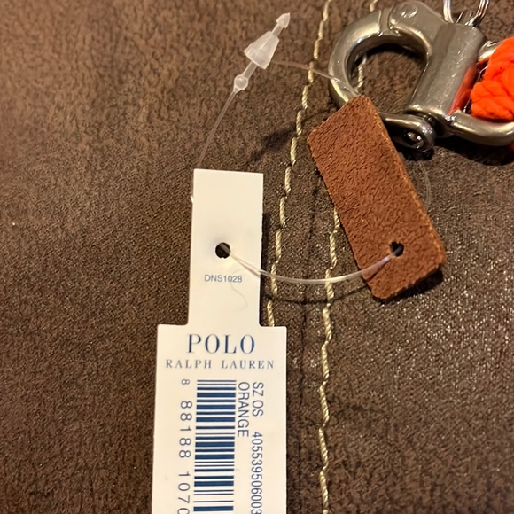 Polo Ralph Lauren cotton keychain key chain nautical new lanyard FOB orange - Picture 6 of 8